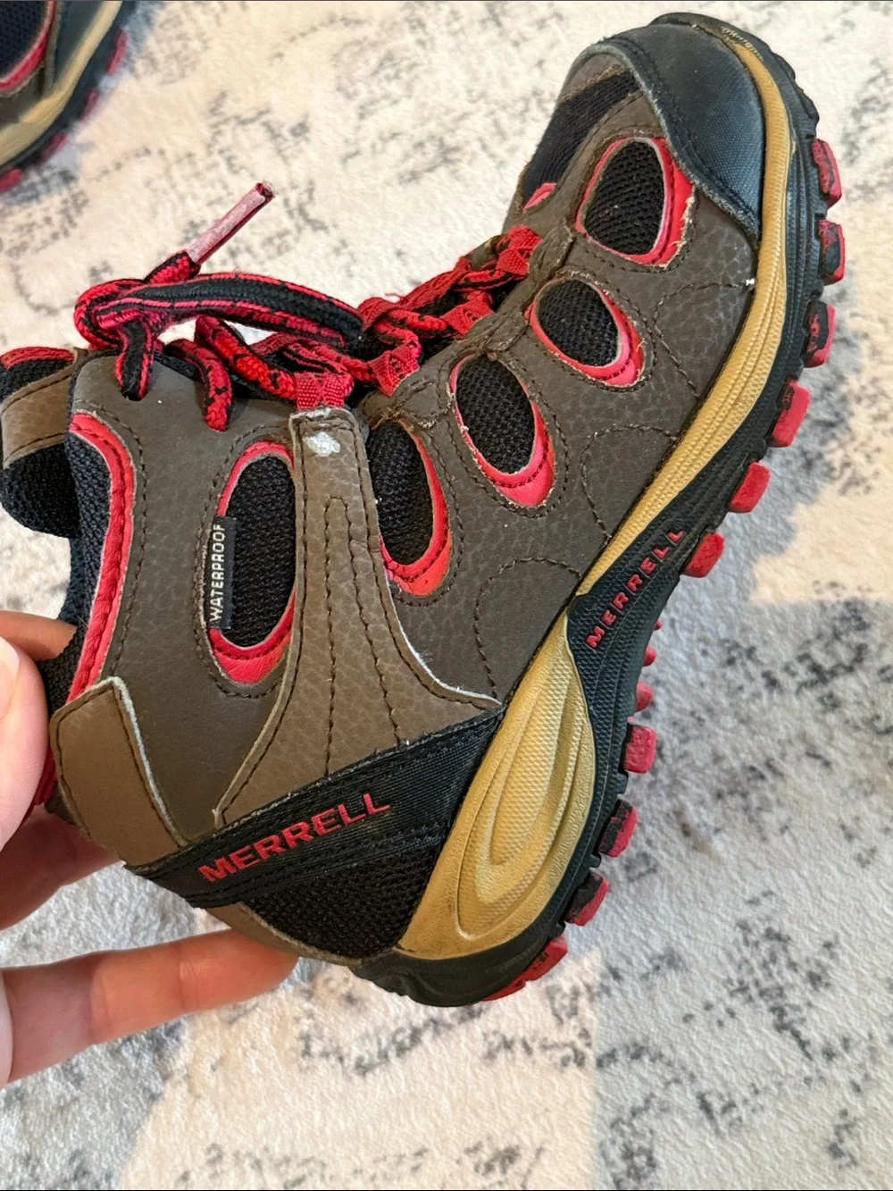 Merrell Kids Brown & Red tall Trail hiking boots